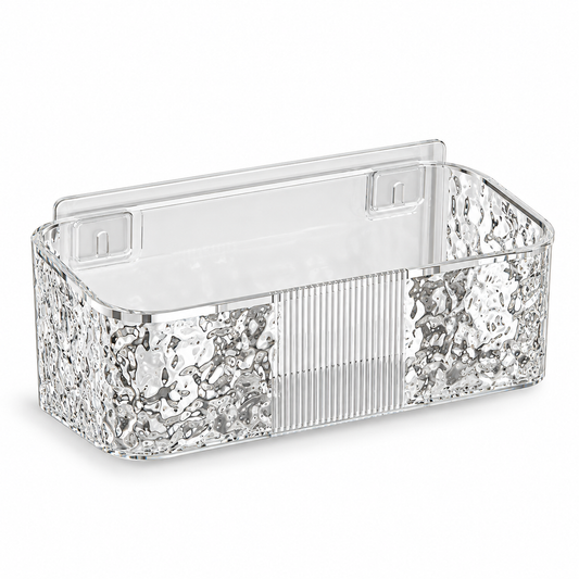 Large Transparent White Wall-Mounted Bathroom Storage Shelf