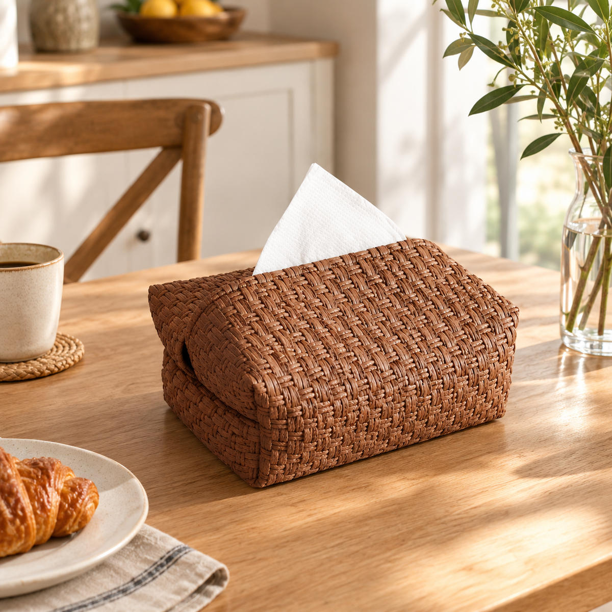 Brown Tissue Box Cover