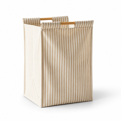 Foldable Laundry Basket with Wooden Handles