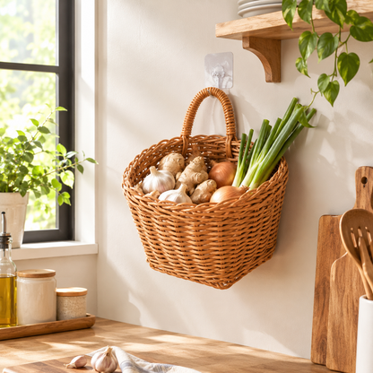 Large Blue Handwoven Storage Basket