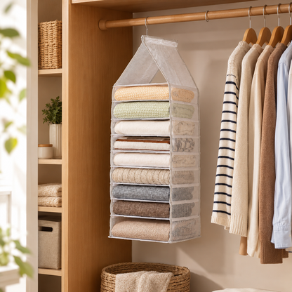Gray-Trim Hanging Storage Organizer