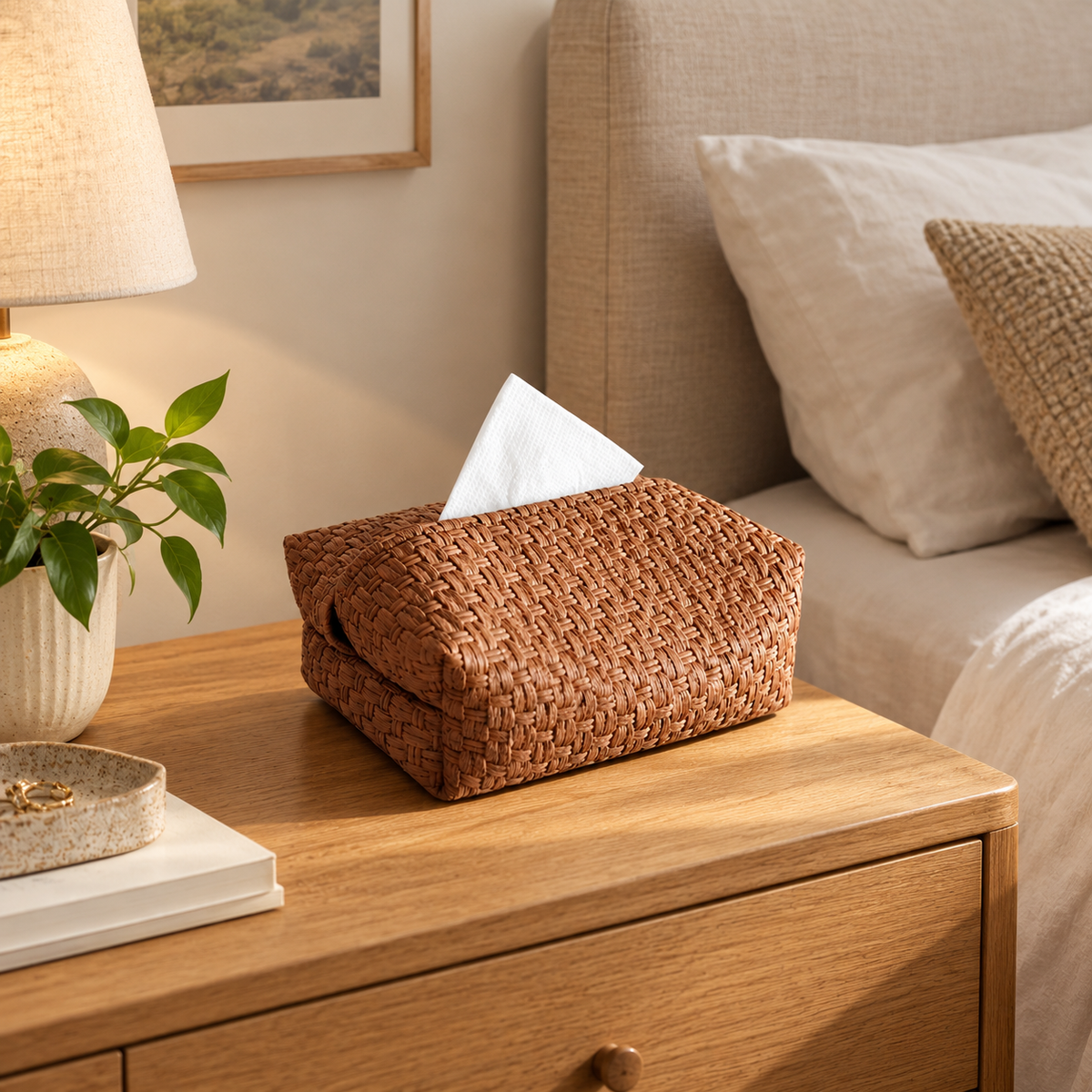 Brown Tissue Box Cover