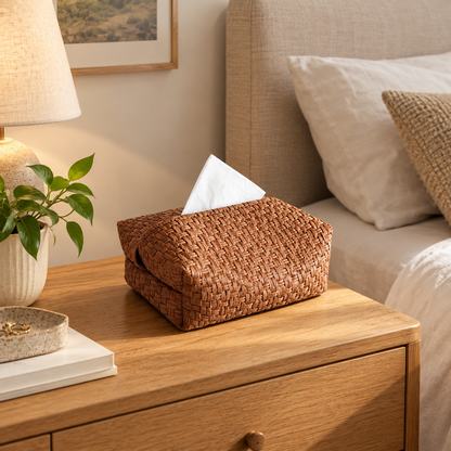 Brown Tissue Box Cover