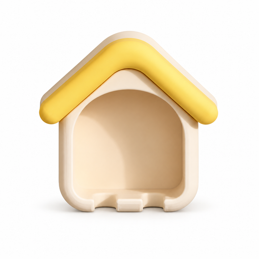 Yellow House-Shaped Wall-Mounted Toothbrush Holder