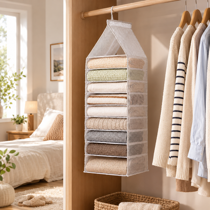 Gray-Trim Hanging Storage Organizer