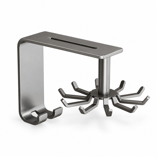 Gunmetal Gray Rotating Hook Rack