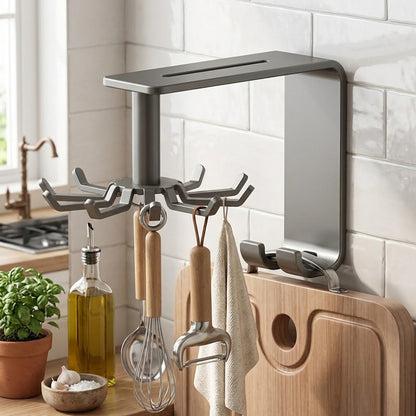 Gunmetal Gray Rotating Hook Rack